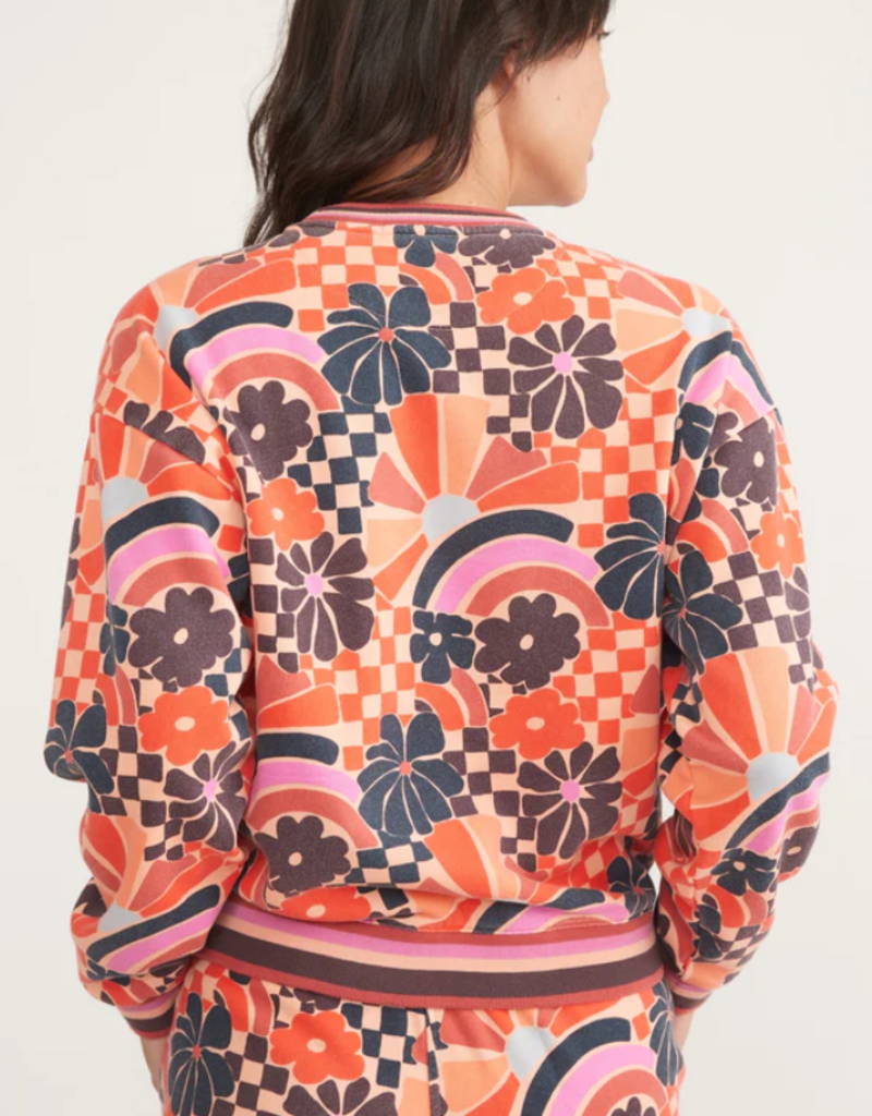 Marine Layer Marine Layer Anytime Fleece in Groovy Floral