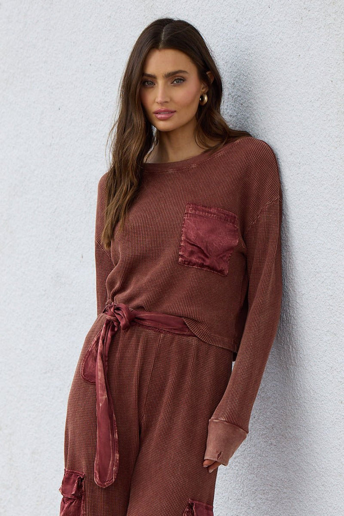 hollyann | LA Made Damon Distressed Pocket Top - HOLLYANN