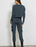 LA Made LA Made Damon Distressed Silk Pocket Top