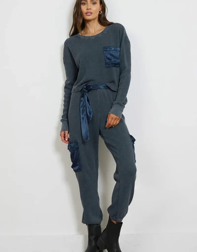 LA Made LA Made Damon Distressed Silk Pocket Top