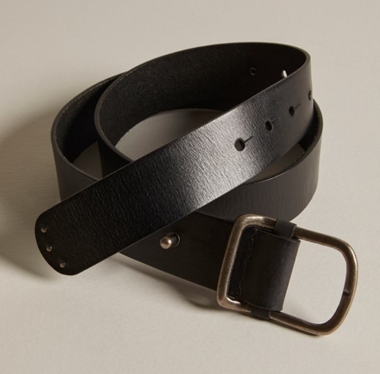 FREE PEOPLE Black Authentic Leather Belt with Buckle S/M Free People Triple Threat Leather Belt - Women main image 3