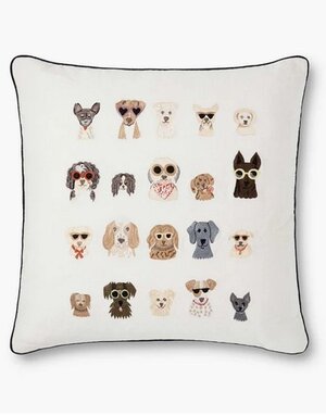 Rifle Paper / Loloi Rifle Paper Co. Dog Days Embroidered Pillow