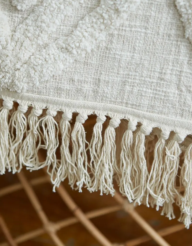 Patina Vie Patina Vie Cashmere Diamond Tufted Throw