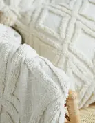 Patina Vie Patina Vie Cashmere Diamond Tufted Throw