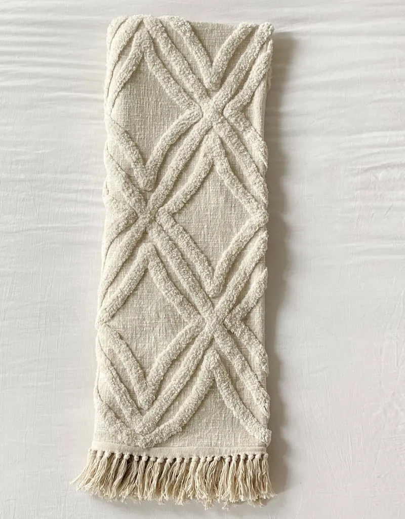 Patina Vie Patina Vie Cashmere Diamond Tufted Throw