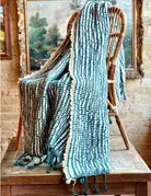 Patina Vie Patina Vie Chunky Woven Teal/Ochre Throw