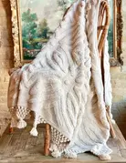 Patina Vie Patina Vie Macrame Trim  Throw