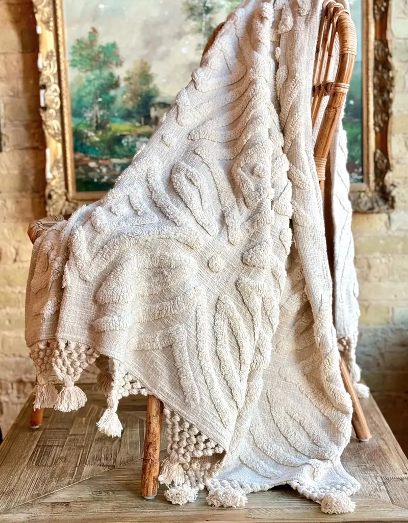 Patina Vie Patina Vie Macrame Trim  Throw