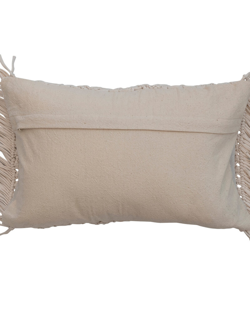 Creative Co-op Macrame Lumbar Pillow