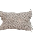 Creative Co-op Macrame Lumbar Pillow
