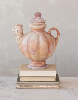 Creative Co-op Terra-cotta Chicken Pitcher