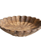 Creative Co-op Mango Wood Scalloped Bowl