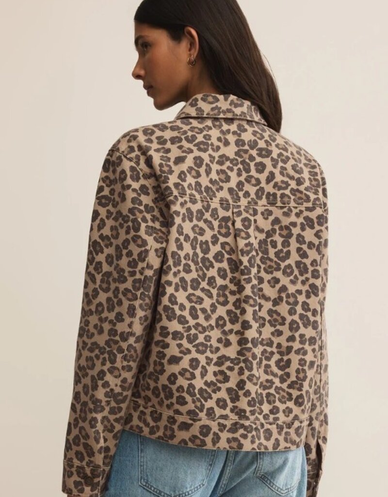 Z Supply Z Supply Bel Air Leopard Denim Jacket