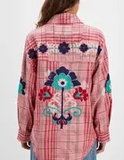 Free People Free People Embroidered Sashiko Shirt