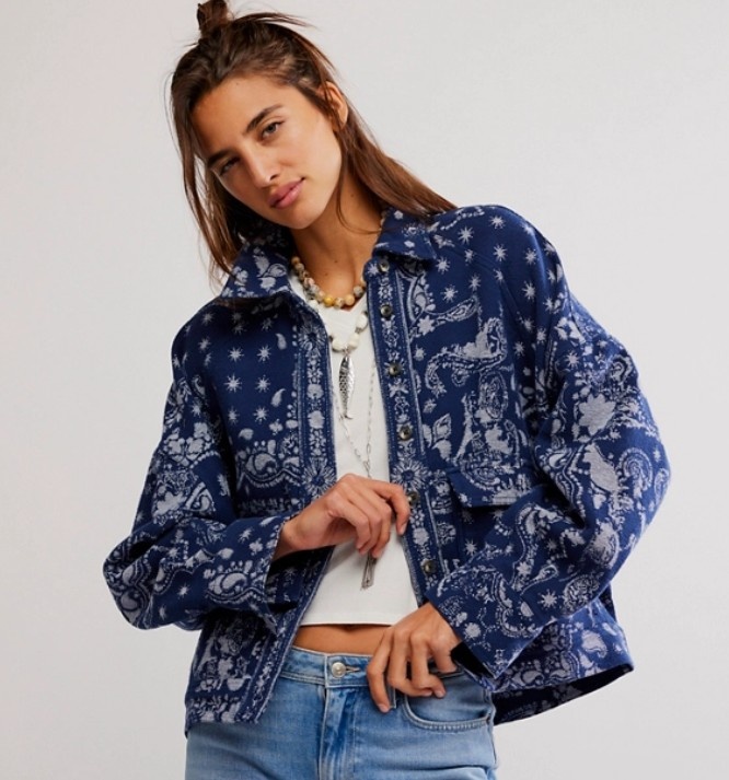【値段交渉歓迎】Bandana Jacquard DenimWorkJacket 値段交渉歓迎】Bandana Jacquard DenimWorkJacket