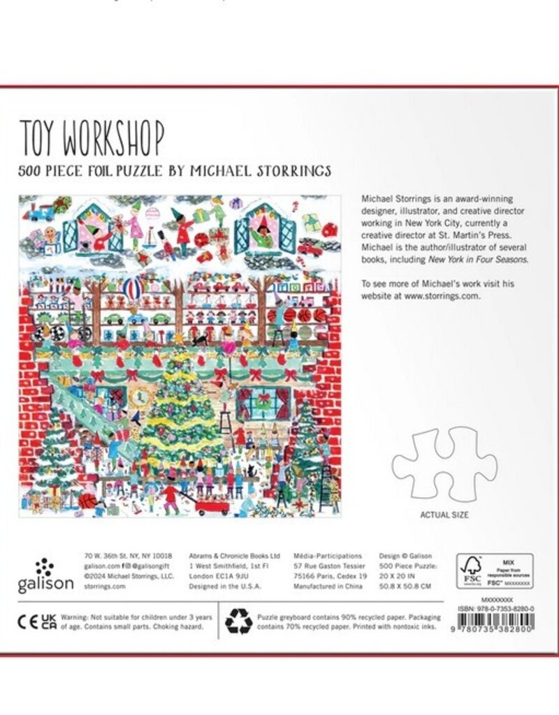Chronicle Books Michael Storrings Toy Workshop Foil Puzzle (500 pc)