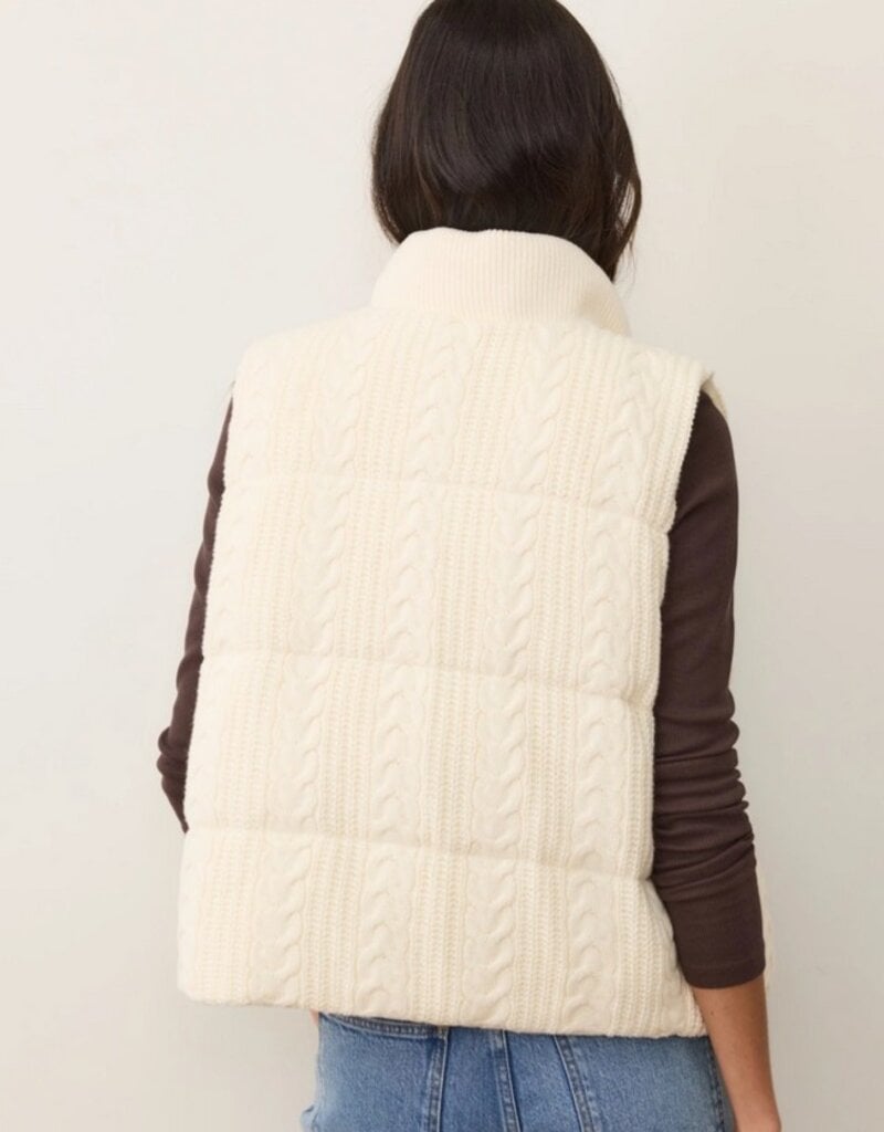 Marine Layer Marine Layer Alba Cable Knit Puffer Vest