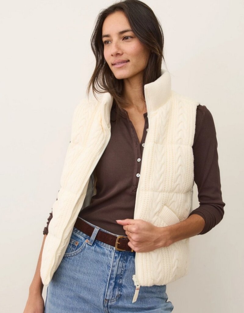 Marine Layer Marine Layer Alba Cable Knit Puffer Vest