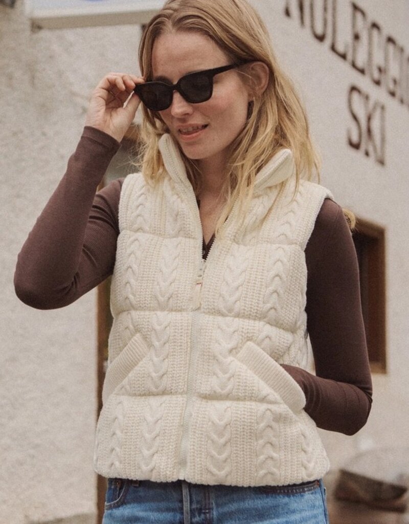 Marine Layer Marine Layer Alba Cable Knit Puffer Vest