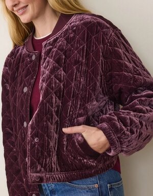 Marine Layer Marine Layer Anita Velvet Bomber Jacket