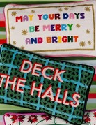 Furbish Studio DECK THE HALLS  Needlepoint Pillow