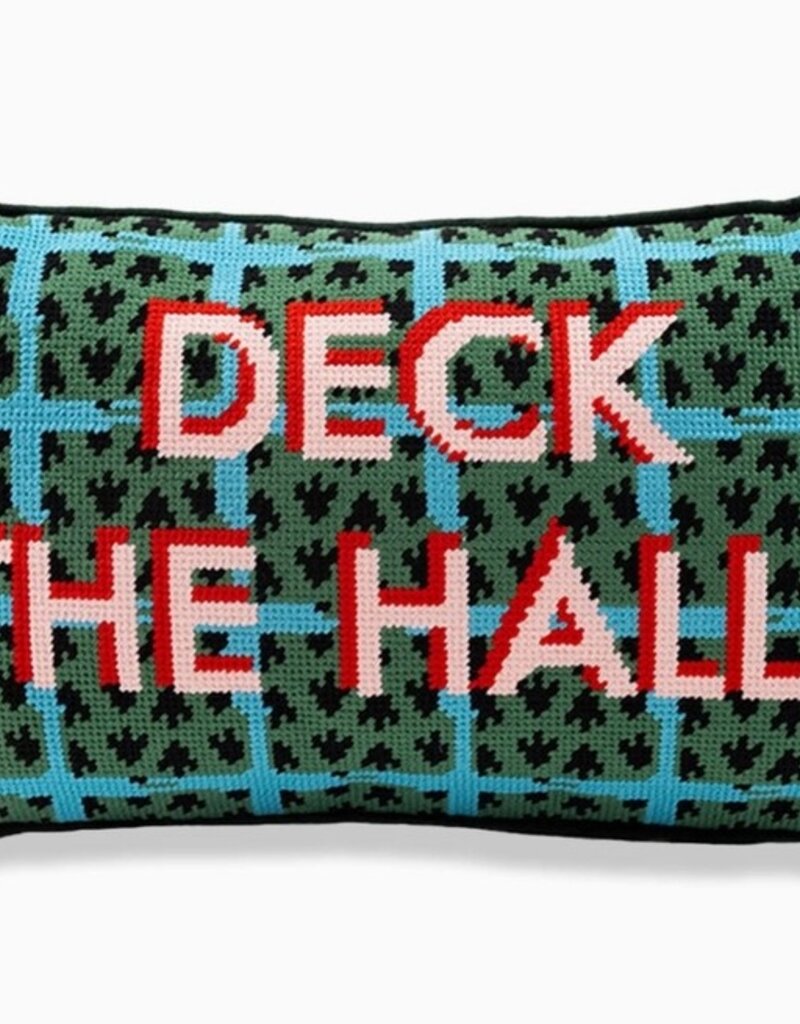 Furbish Studio DECK THE HALLS  Needlepoint Pillow