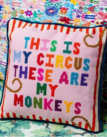 Furbish Studio MY CIRCUS Needlepoint Pillow