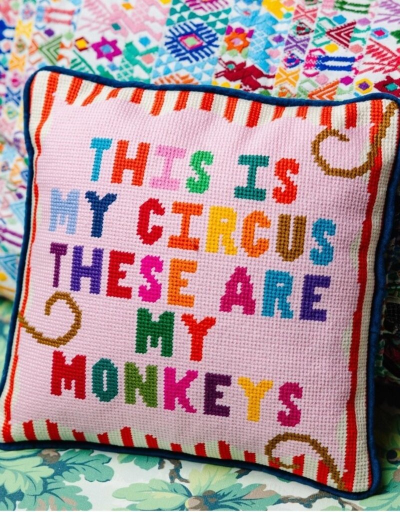 Furbish Studio MY CIRCUS Needlepoint Pillow