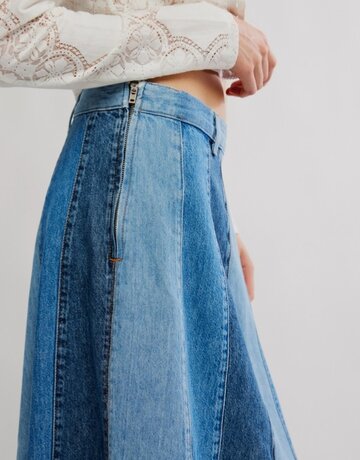 Free People Free People Sunbeam Denim Midi Skirt