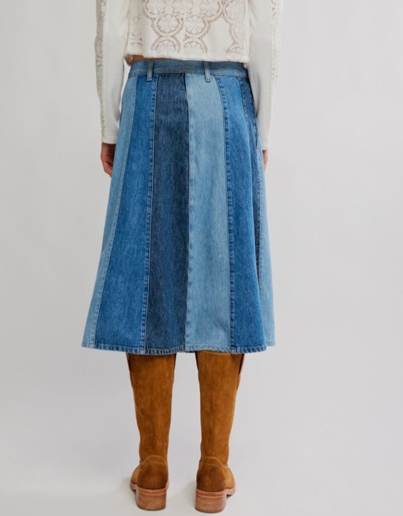 Free People Free People Sunbeam Denim Midi Skirt