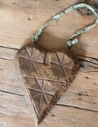 Sugarboo Designs Sugarboo Hanging Carved Wooden Kantha Heart