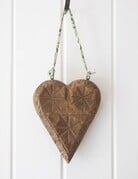 Sugarboo Designs Sugarboo Hanging Carved Wooden Kantha Heart