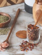 Be Home Be Home Teak & Glass Mini Salt Cellar w/Lid & Spoon