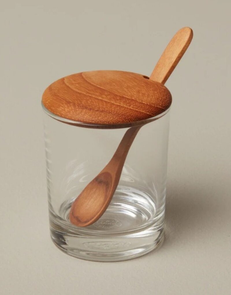 Be Home Be Home Teak & Glass Mini Salt Cellar w/Lid & Spoon