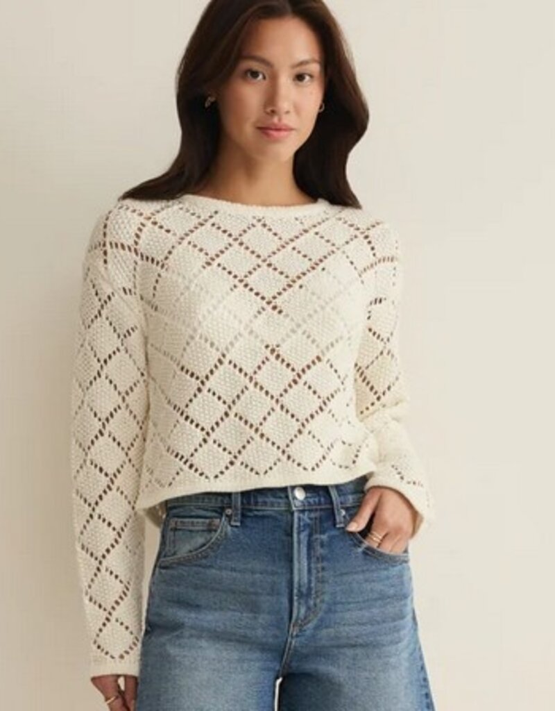 Z Supply Z Supply Hullen Diamond Crochet Sweater