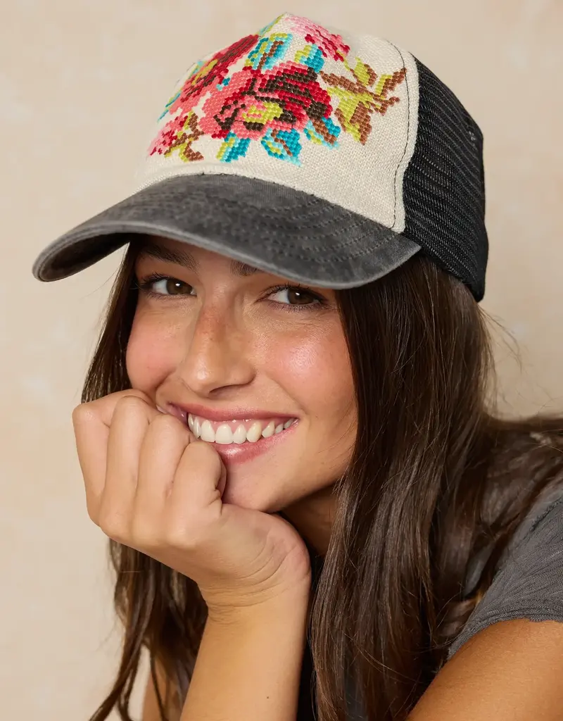 Natural Life Cross-Stitch Trucker Hat