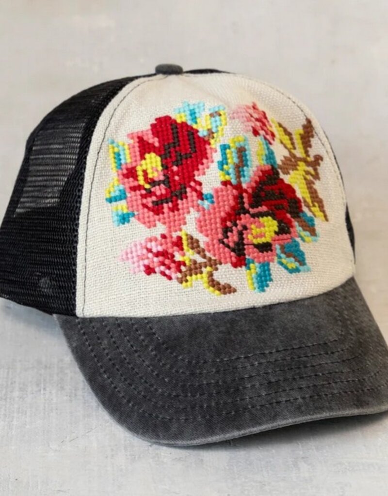 Natural Life Cross-Stitch Trucker Hat