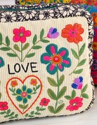 Natural Life Corduroy Embroidered LOVE Cosmetic Pouch