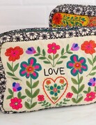 Natural Life Corduroy Embroidered LOVE Cosmetic Pouch