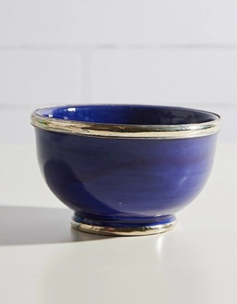 Verve Culture Moroccan Glazed Bowl with Berber Silver Trim