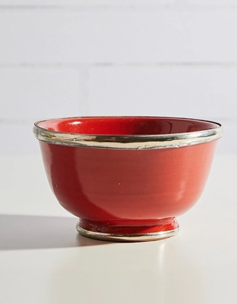 Verve Culture Moroccan Glazed Bowl with Berber Silver Trim