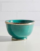 Verve Culture Moroccan Glazed Bowl with Berber Silver Trim