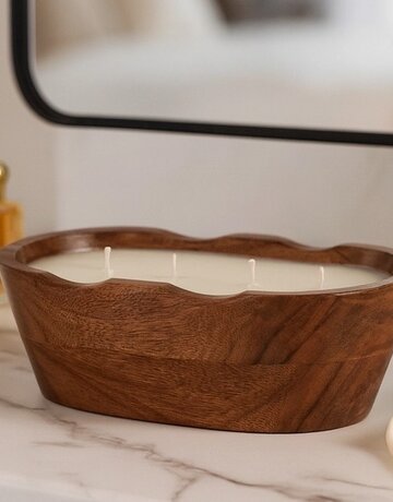 Sagebrook Home Sagebrook Wood Bowl Candle