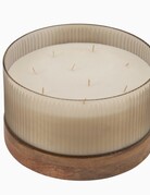 Sagebrook Home Sagebrook Wood & Ivory Glass Candle