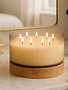 Sagebrook Home Sagebrook Wood & Ivory Glass Candle