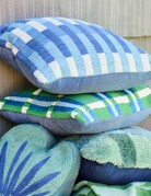 Creative Co-op Embroidered & Striped Pillow