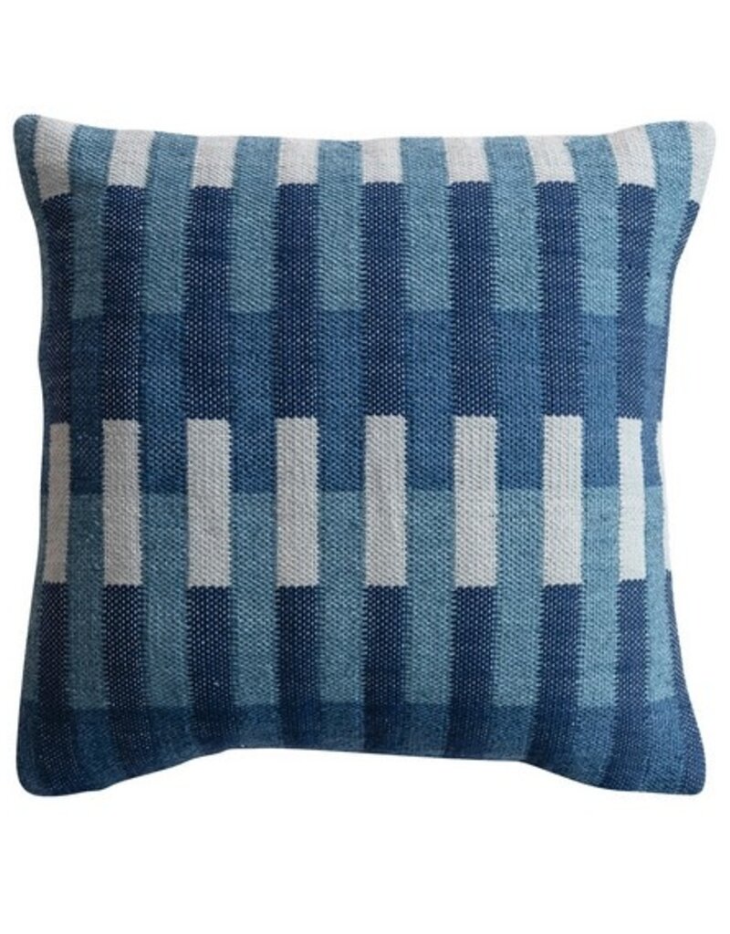 Creative Co-op Embroidered & Striped Pillow
