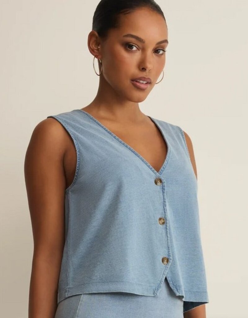 Z Supply Z Supply Noelle Jersey Denim Top