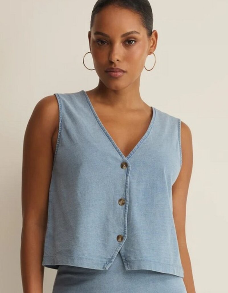 Z Supply Z Supply Noelle Jersey Denim Top