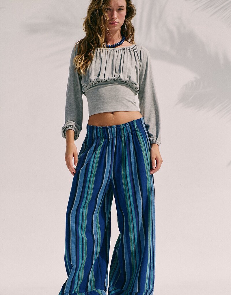 Free People Free People Days End Solar Linen Stripe Pant